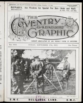 cover page of Coventry Graphic published on September 17, 1915