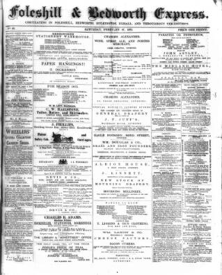 cover page of Foleshill & Bedworth Express published on February 27, 1875