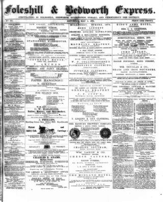 cover page of Foleshill & Bedworth Express published on May 1, 1875