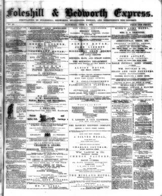 cover page of Foleshill & Bedworth Express published on June 5, 1875
