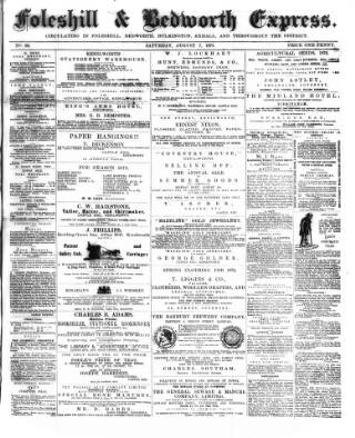 cover page of Foleshill & Bedworth Express published on August 7, 1875