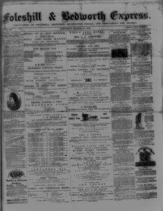 cover page of Foleshill & Bedworth Express published on March 18, 1876