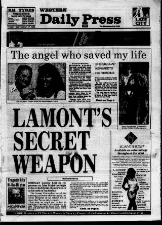 cover page of Western Daily Press published on September 17, 1993