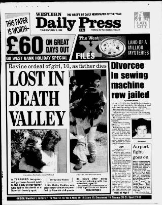 cover page of Western Daily Press published on May 2, 1996