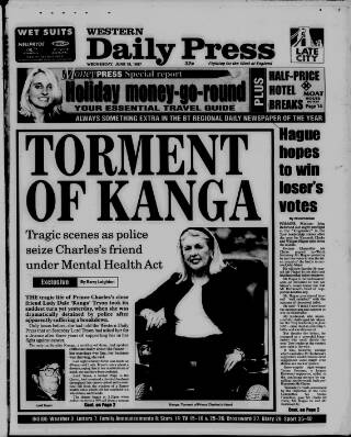 cover page of Western Daily Press published on June 18, 1997