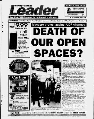 cover page of Uxbridge Leader published on June 18, 1997