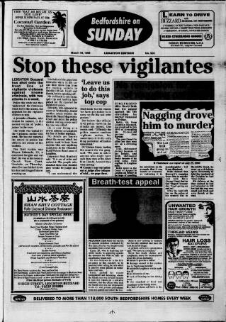 cover page of Bedfordshire on Sunday published on March 19, 1995