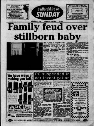 cover page of Bedfordshire on Sunday published on September 17, 1995