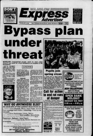 cover page of Wilmslow Express Advertiser published on May 2, 1991