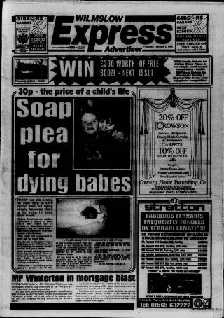 cover page of Wilmslow Express Advertiser published on February 2, 1995