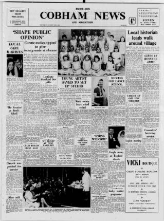 cover page of Cobham News and Advertiser published on March 27, 1969