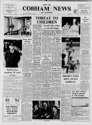 cover page of Cobham News and Advertiser published on August 28, 1969