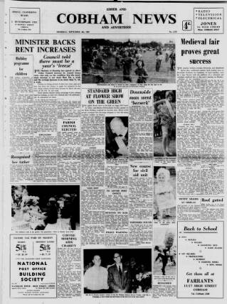 cover page of Cobham News and Advertiser published on September 4, 1969