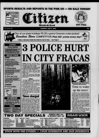 cover page of Gloucester Citizen published on May 2, 1992