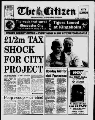 cover page of Gloucester Citizen published on February 2, 1998