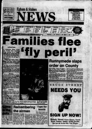 cover page of Staines & Egham News published on May 4, 1989