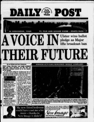 cover page of Liverpool Daily Post published on September 17, 1994