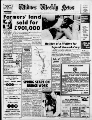 cover page of Widnes Weekly News and District Reporter published on November 2, 1973