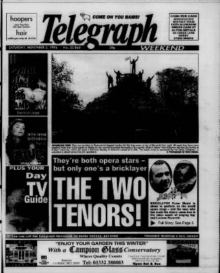 cover page of Derby Daily Telegraph published on November 2, 1996