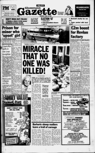 cover page of Glamorgan Gazette published on June 18, 1987