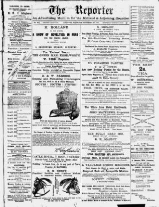 cover page of Salford City Reporter published on September 17, 1887