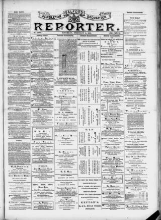 cover page of Salford City Reporter published on February 2, 1889