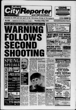 cover page of Salford City Reporter published on May 2, 1991