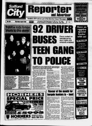 cover page of Salford City Reporter published on April 4, 1996