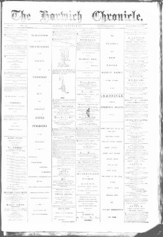 cover page of Horwich Chronicle published on November 2, 1889