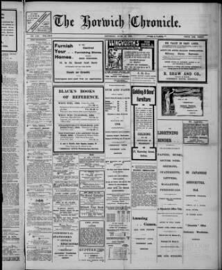 cover page of Horwich Chronicle published on June 18, 1910
