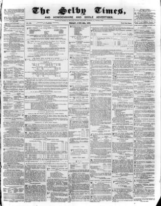 cover page of Selby Times published on June 18, 1875