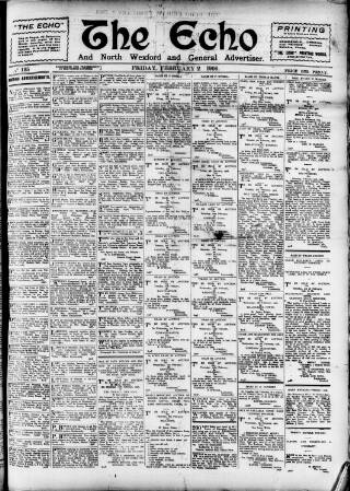cover page of Enniscorthy Echo and South Leinster Advertiser published on February 2, 1906
