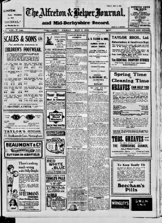 cover page of Alfreton Journal published on May 2, 1924