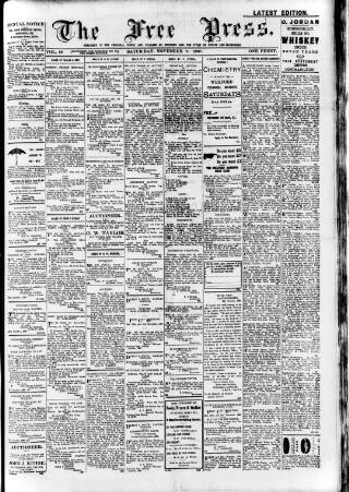 cover page of Free Press (Wexford) published on November 2, 1907