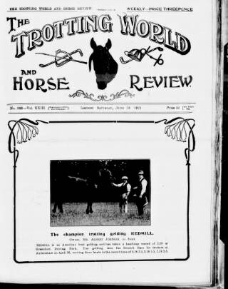 cover page of Trotting World and Horse Review published on June 18, 1921