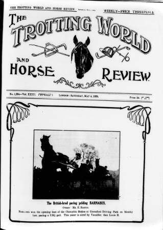 cover page of Trotting World and Horse Review published on May 4, 1929