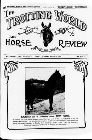 cover page of Trotting World and Horse Review published on August 2, 1930