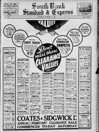 cover page of South Bank Express published on February 2, 1935