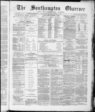 cover page of Southampton Observer and Hampshire News published on February 2, 1884