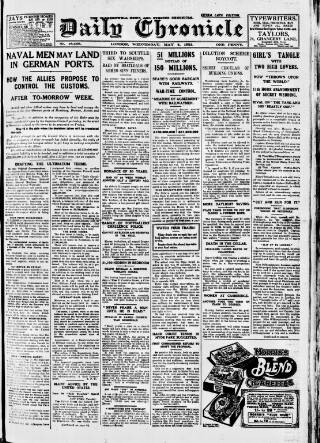 cover page of London Daily Chronicle published on May 4, 1921