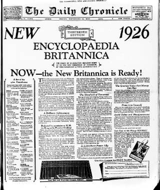 cover page of London Daily Chronicle published on September 17, 1926