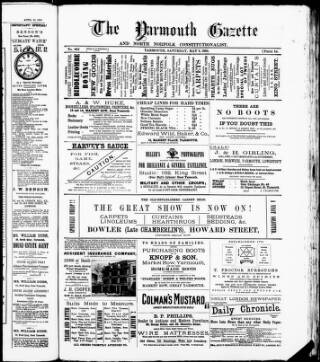 cover page of Yarmouth Gazette and North Norfolk Constitutionalist published on May 2, 1885