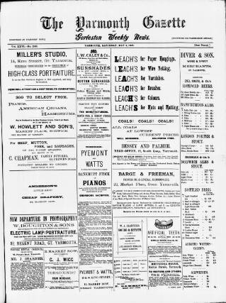 cover page of Yarmouth Gazette and North Norfolk Constitutionalist published on May 4, 1895