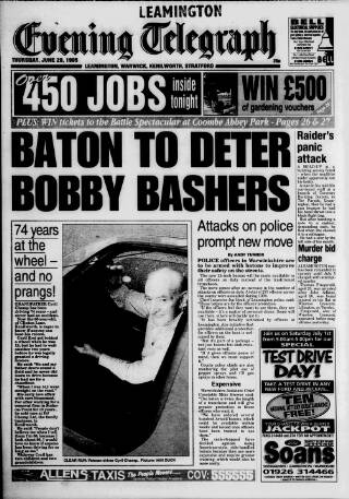 cover page of Leamington Evening Telegraph published on June 29, 1995