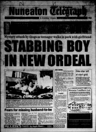 cover page of Nuneaton Evening Telegraph published on August 2, 1993