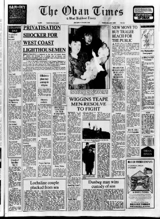 cover page of Oban Times and Argyllshire Advertiser published on March 19, 1987