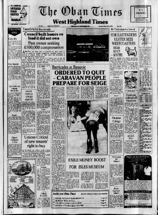 cover page of Oban Times and Argyllshire Advertiser published on September 17, 1987