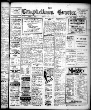 cover page of Campbeltown Courier published on May 4, 1929