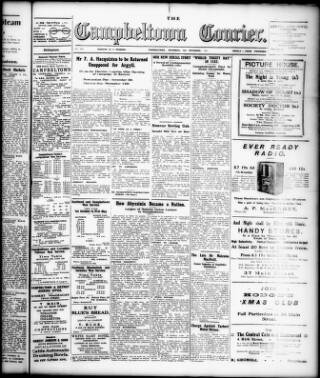 cover page of Campbeltown Courier published on November 2, 1935
