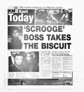 cover page of Kent Evening Post published on December 14, 1998